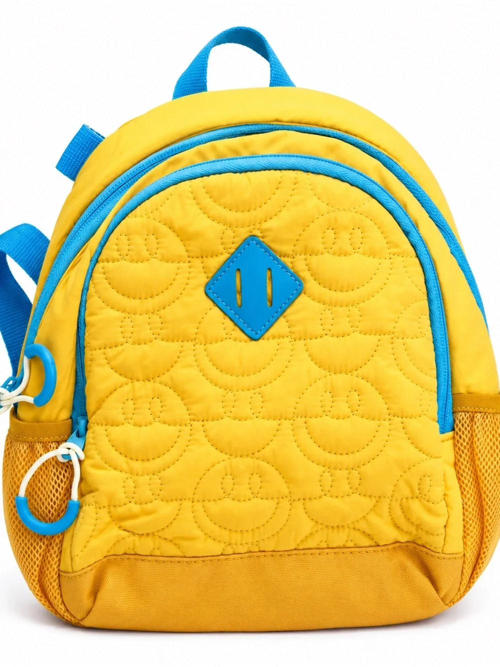 Yellow & Blue Quilted Kids Backpack Toddler Preschool Bag